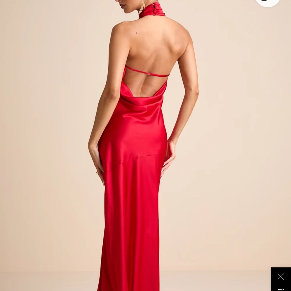 Lulu's Vibrant Red Backless Dress